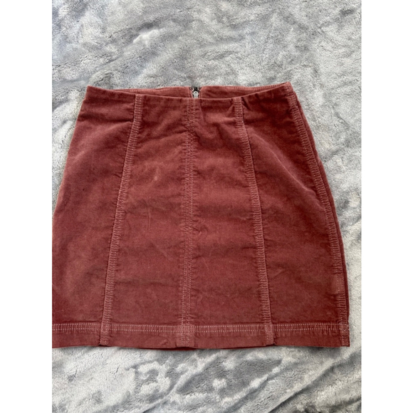 Free People Size 0 Modern Femme Corduroy Zip Up The Back Mini Skirt - Picture 5 of 6